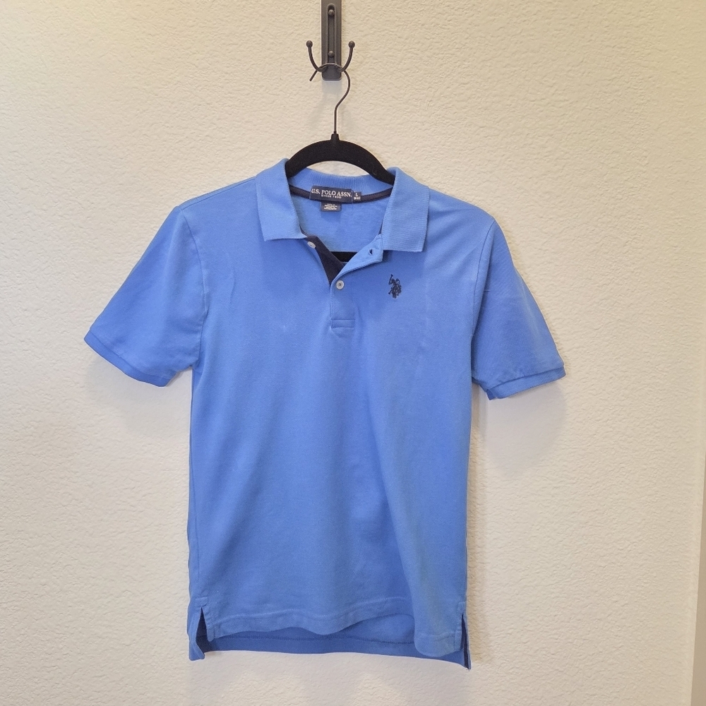 US Polo Assn Light Blue Boys Youth Polo Uniform